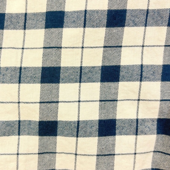 Zara Boys Navy and White Checkered Long Sleeve Flannel Shirt. - Picture 8 of 8